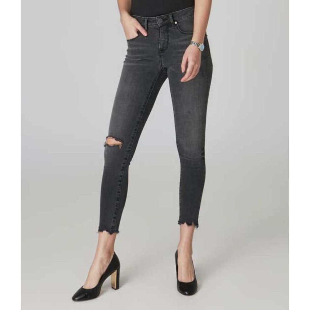 Lola Jeans Black Ember Distressed Blair Mid-Rise Skinny Jeans